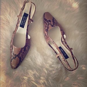 Stuart Weitzman Sling Back snakeskin print